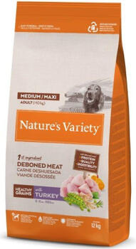 NV Dog Healthy Grain Adult Med/Maxi Turkey 12 кг - полноценный корм для взрослых собак, с полезными цельнозерновыми продуктами и мясом индейки (967061)