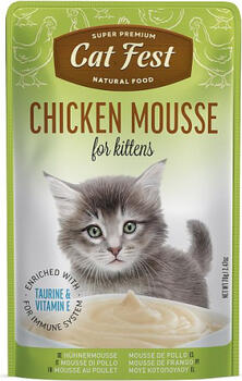 CatFest Kitten Сhicken Mousse 70g - Влажный прикорм с курицей с нежной муссовой текстурой, идеально подходит для маленьких котят (79218954)