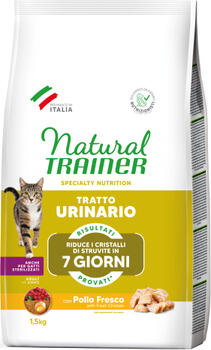 NATURAL TRAINER CAT SPECIAL NUTRITION URINARY WITH CHICKEN 1.5 KG - полнорационный диетический корм для взрослых кошек, обладающий свойствами, снижающими вероятность образования струвитных камней. (968553)