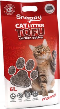 Uniq Pets Наполнитель кошачьего туалета SNAPPY tofu biodegradable cat litter Carbon active 2,5kg / 6L - биоразлагаемый наполнитель из тофу, без запаха, c активированным углем (SNCL0001)