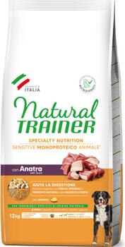 NATURAL TRAINER DOG SENSITIVE NO GLUTEN MEDIUM/MAXI ADULT DUCK 10+2 KG - полноценный корм без глютена, для средних и крупных взрослых собак (старше 12 месяцев). (970301)