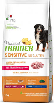 NT DOG SENSITIVE NO GLUTEN ADULT MEDIUM/MAXI RABBIT 12 KG - PILNVĒRTĪGA BEZGLUTĒNA AR TRUSI LIELO UN VIDĒJO ŠĶIRŅU PIEAUGUŠIEM SUŅIEM (963513)