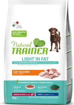 NATURAL TRAINER DOG WEIGHT CARE ADULT MEDIUM/MAXI TURKEY 3KG - Полнорационный и сбалансированный корм для поддержания здорового веса у взрослых собак больших и средних пород (925268)