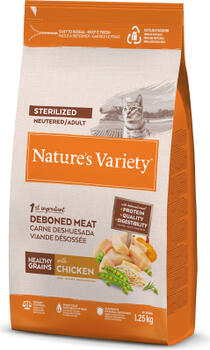 Nature's Variety Cat Healthy Grain Adult Sterilized Chicken 1.25Kg - полнорационный сухой корм для взрослых стерилизованных кошек, с курицей и без зерновых (967053)