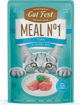 Catfest Cat Fest kons. Meal Nr1 Tuna in tender jelly 50g - консервированный влажный корм для кошек, тихоокеанский тунец в нежном желе. (79219692)