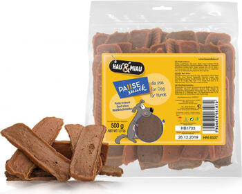 HAU&MIAU beef slices 500g - Полоски с говядиной, дополнительный корм для собак (HM-8107)