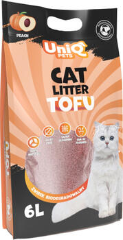 UNIQ Tofu Clumping Cat Litter Peach 2,5 кг / 6L – натуральный гранулированный наполнитель с ароматом персика (UCL0005)