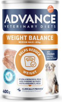 ADVANCE VETERINARY DIET DOG WEIGHT BALANCE MEDIUM/MAXI 400G - КОНСЕРВЫ ДЛЯ СОБАК СРЕДНИХ И КРУПНЫХ ПОРОД ДЛЯ КОНТРОЛЯ ВЕСА (967598)