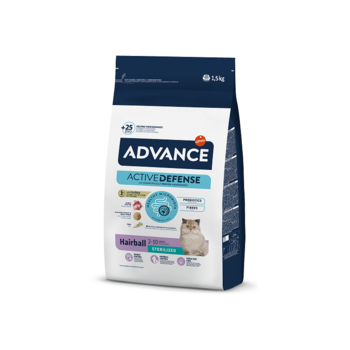 ADVANCE CAT STERILIZED HAIRBALL 1,5KG - ДЛЯ ВЗРОСЛЫХ КОШЕК (ИНДЮШКА И РИС) (921864)