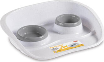 Stefanplast SET DINNER neslīdoša paplāte ar bļodām (pelēks/balts) (97771)