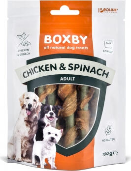 BOXBY CHICKEN & SPINACH Sticks 100g — дополнительный корм с курицей и шпинатом. (8511010863)