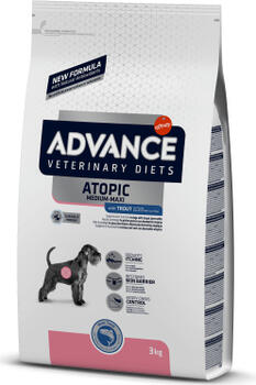 ADVANCE VETERINARY DIETS DOG ATOPIC MEDIUM-MAXI TROUT 3KG - VIDĒJO UN LIELU ŠĶIRŅU PIEAUGUŠIEM SUŅIEM AR ATOPISKO DERMATĪTU (529310)