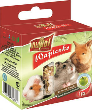 MINERAL BLOCK apple for rodents and rabbit 1pc 40g - Vitapol minerālu akmens ar āboliem (ZVP-1058)