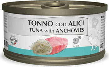Marpet Chef 80gr Cat Tuna with Anchovies - Консервированный корм для взрослых кошек, тунeц и анчоусы. (GN29/080)