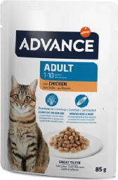 Advance Cat Adult Chicken 85гр — полноценный, сбалансированный, высококачественный влажный корм для взрослых кошек в возрасте от 1 до 10 лет. С курицей.(12gb) (964528)