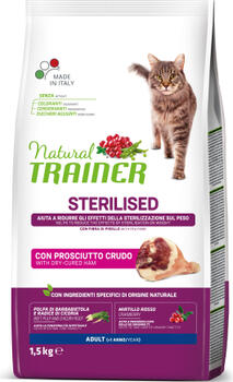 NT CAT ADULT STERILISED DRY-CURED HAM&PEA 1.5 kg - полноценный и сбалансированный корм для стерилизованных взрослых кошек с 1 года (924914)