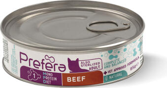 PF Fresh Farm CAT Prefera MPD Adult beef 85 gr - полнорационный влажный корм для взрослых кошек (в том числе стерилизованных), монопротеиновый корм с говядиной. (HYP16P)