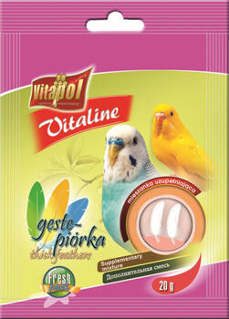VITALINE Thick feathers supplementary mixture for budgie 20g - Vitapol Vitaline пищевая добавка для укрепления перьев волнистым попугаям (ZVP-2142)