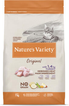 Nature's Variety Cat Original No Grain Sterilized Turkey 7kg - беззерновой сухой корм с индейкой для взрослых стерилизованных кошек (927178)