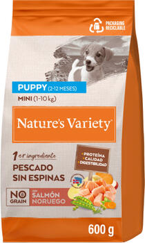 Nature's Variety Dog No Grain Puppy Mini Salmon 600gr - полнорационный сухой корм для щенков мелких пород (2-12 месяцев), с лососем и без зерновых (967036)