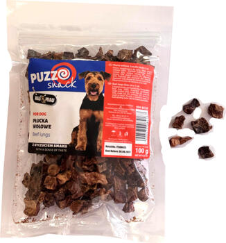 HAU&MIAU dog treat, beef lung, pieces, 1cm, 100g - дополнительный корм для собак, вкусные кубики говяжьих лёгких (HM-8418)