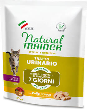 NATURAL TRAINER CAT SPECIAL NUTRITION URINARY WITH CHICKEN 300 GR - полнорационный диетический корм для взрослых кошек, обладающий свойствами, снижающими вероятность образования струвитных камней. (968548)