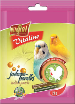 VITALINE Iodine pearls supplementary mixture for budgie 20g - Vitapol Vitaline кормовая добавка с йодом для волнистых попугаев (ZVP-2143)