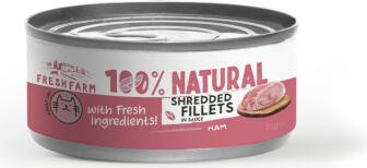 Prefera PF Fresh Farm CAT Shredded fillets in sauce with ham and chicken 70 gr (FF5106)