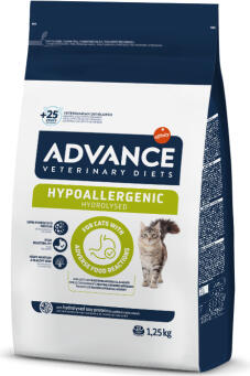 ADVANCE VETERINARY DIETS CAT HYPOALLERGENIC 1.25KG — KAĶIEM AR BARĪBAS NEPANESĪBU UN ALERĢIJĀM (962115)