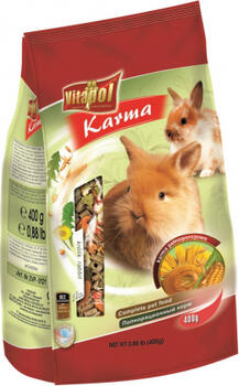 Vitapol STANDARD complete food for rabbit 400g - pilnvertīga barība trusiem (ZVP-0121)