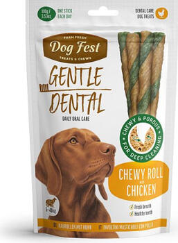 Dogfest Dog Fest Dental Chewy roll with chicken for adult dogs, 100g - жевательный рулетик с курицей для взрослых собак, 100г (79212624)