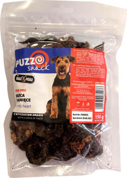 HAU&MIAU dog treat, dried lamb hearts 3x4cm, 150g - дополнительный корм для собак, вкусные кубики ягнёнка, 3x4 см (HM-8428)