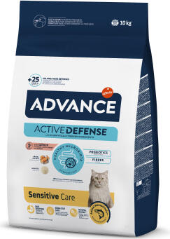 ADVANCE CAT ADULT SENSITIVE CARE SALMON 10KG - pilnvērtīga sausa barība pieaugušiem kaķiem, ar lasi (962822)