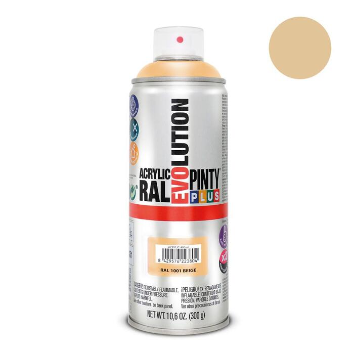 Akrila krāsa aerosolā bēšīga RAL 1001 Evolution PintyPlus 400ml (1001EV)