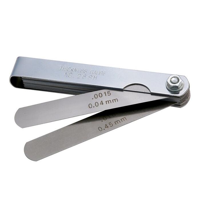 26 Spraugu mēru komplekts 0.04mm/.0015' līdz 0.63mm/0.25' CARPOINT (0611805)