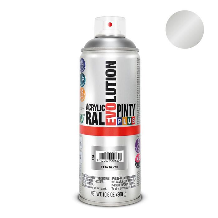 Akrila krāsa aerosolā sudrabs Evolution PintyPlus 400ml (150EV)
