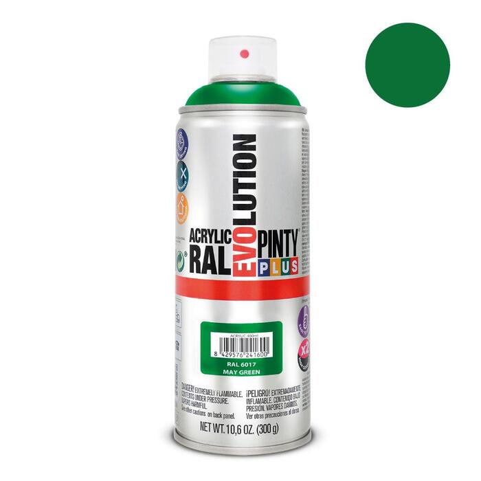 Akrila krāsa aerosolā zaļa RAL6017 Evolution PintyPlus 400ml (6017EV)