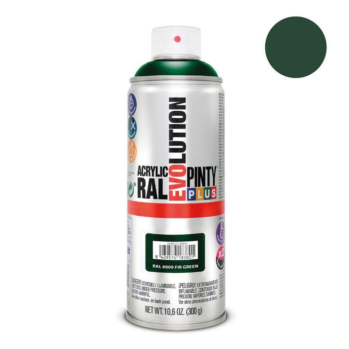 Akrila krāsa aerosolā zaļa RAL6009 Evolution PintyPlus 400ml (6009EV)
