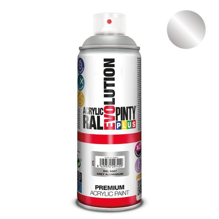 Akrila krāsa aerosolā pelēks alumīnijs RAL 9007 Evolution PintyPlus 400ml (375)