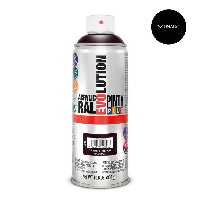 Akrila krāsa aerosolā satīna melns RAL