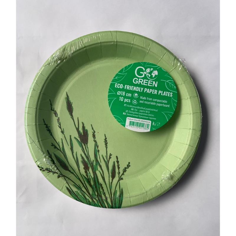 GoGreen Ekoloģiski papīra šķīvji Reed Go