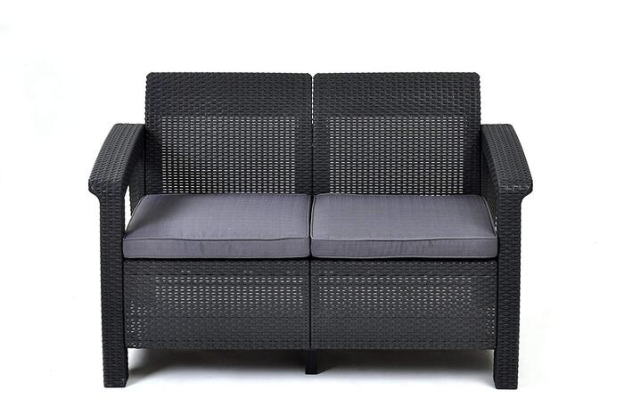 Садовый диван двухместный Corfu Love Seat серый (29197359939)