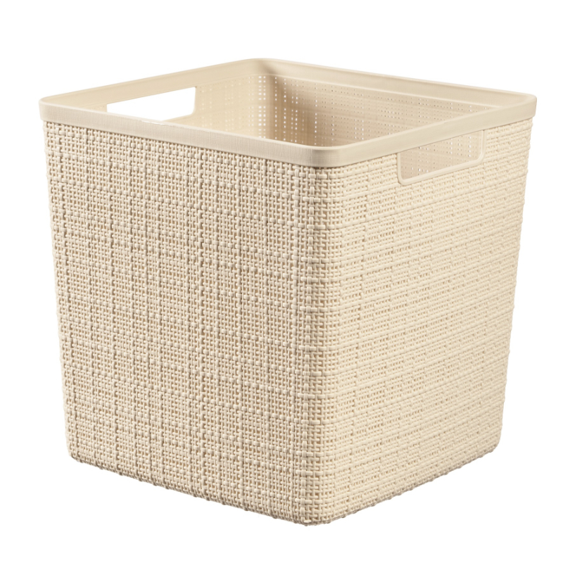 Groziņš Jute kvadrāts 17L 28x28x27cm krēmkrāsā (0801906885)