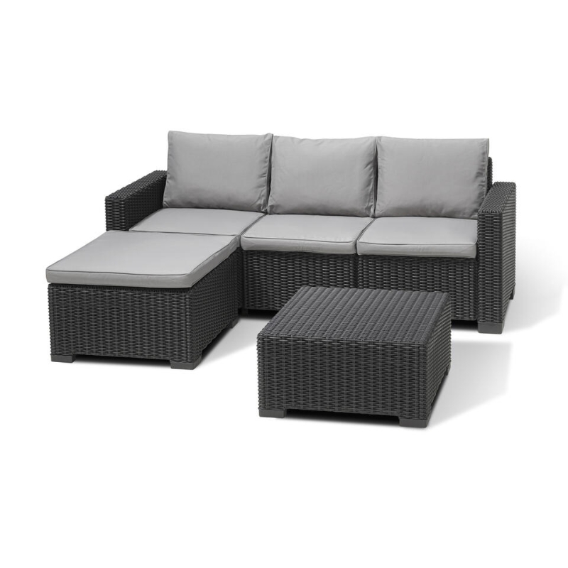 Угловой диван и столик California Chaise Lounge серый (29212692939)