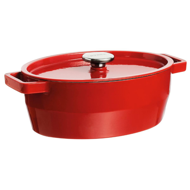 Čuguna katls 5,8L Pyrex ovāls 33x25cm sarkans  (33SC5AC33)