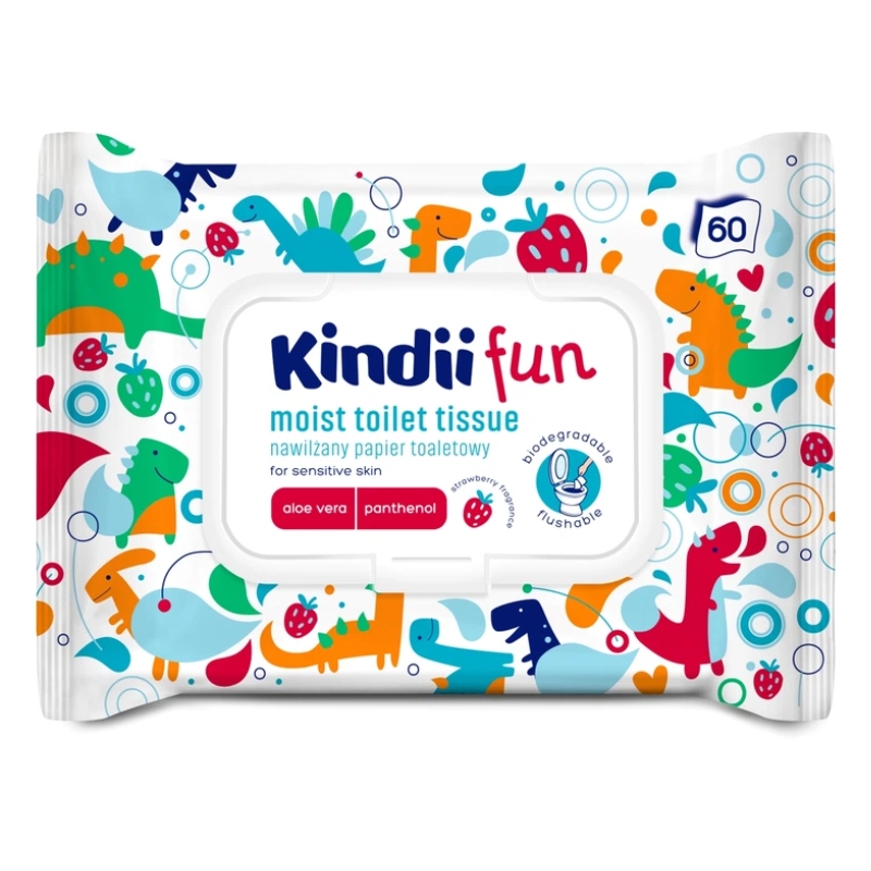 Mitrināts tualetes papīrs Kindii Fun 60 gab.  (2210228501)