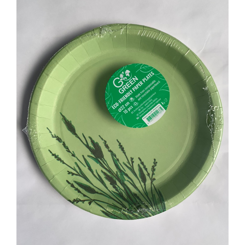 Ekoloģiski papīra šķīvji Reed Go Green &Oslash;22cm 10 gab./ 0,11kg (1901137)