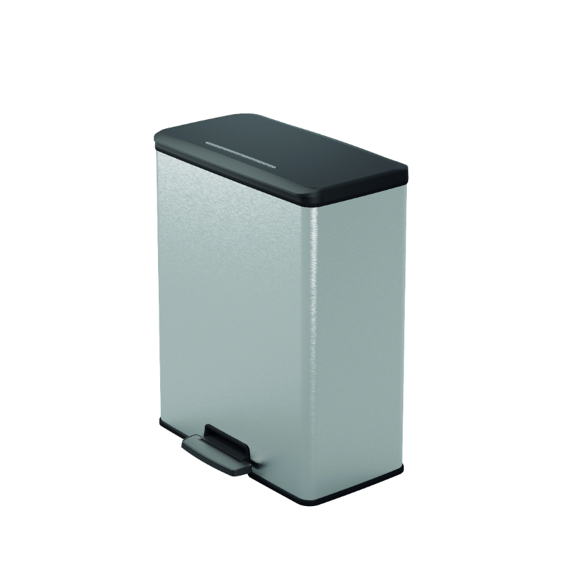 CURVER Pedāļspainis metalizēts Deco Bin 65L