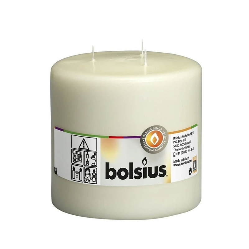 BOLSIUS Svece cilindrs ar 3 degļiem