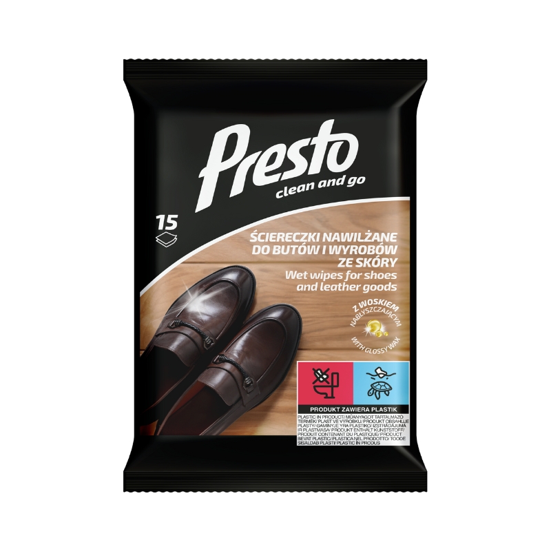 Presto Mitrās salvetes apavu un ādas